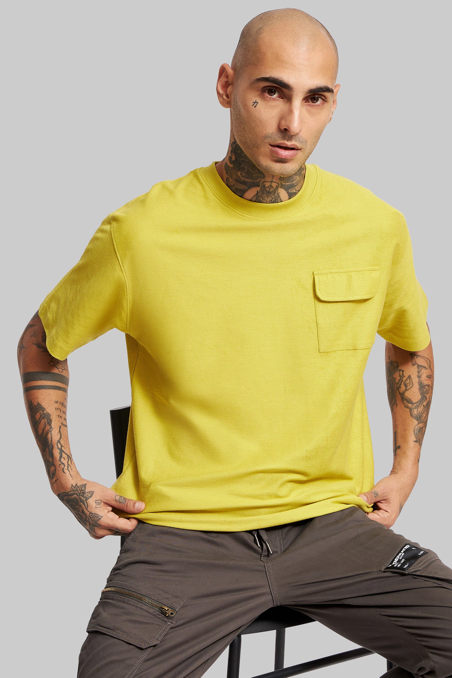 Warm Olive Solid T-Shirt Pic 1