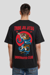 Jiu Jitsu Black Printed Oversized T-Shirt