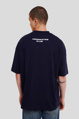 Underdog Navy Blue Printed T Shirt Men Baggy Fit With Front And Back Design Pic 2