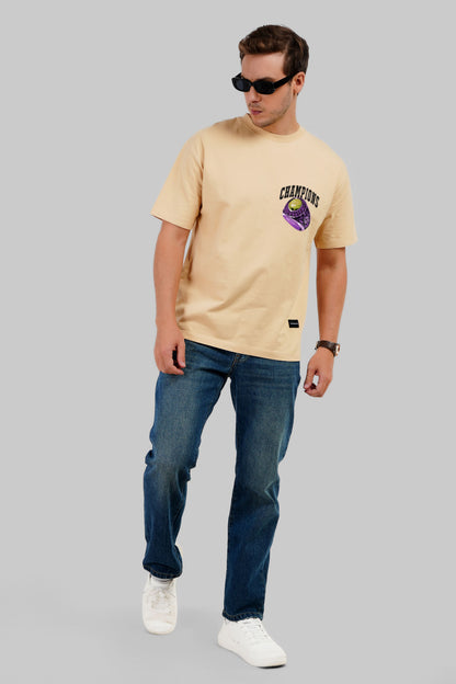 Underrated Champion Beige Oversized Fit T-Shirt Men