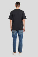 Critic Black Printed T Shirt Men Oversized Fit With Front Design Pic 4