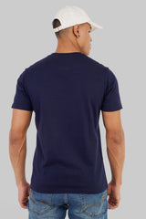 Hustle Navy Blue Regular Fit T-Shirt Men