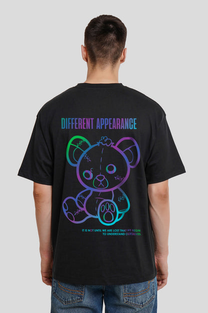 Different Appearance Black Printed Oversized T-Shirt