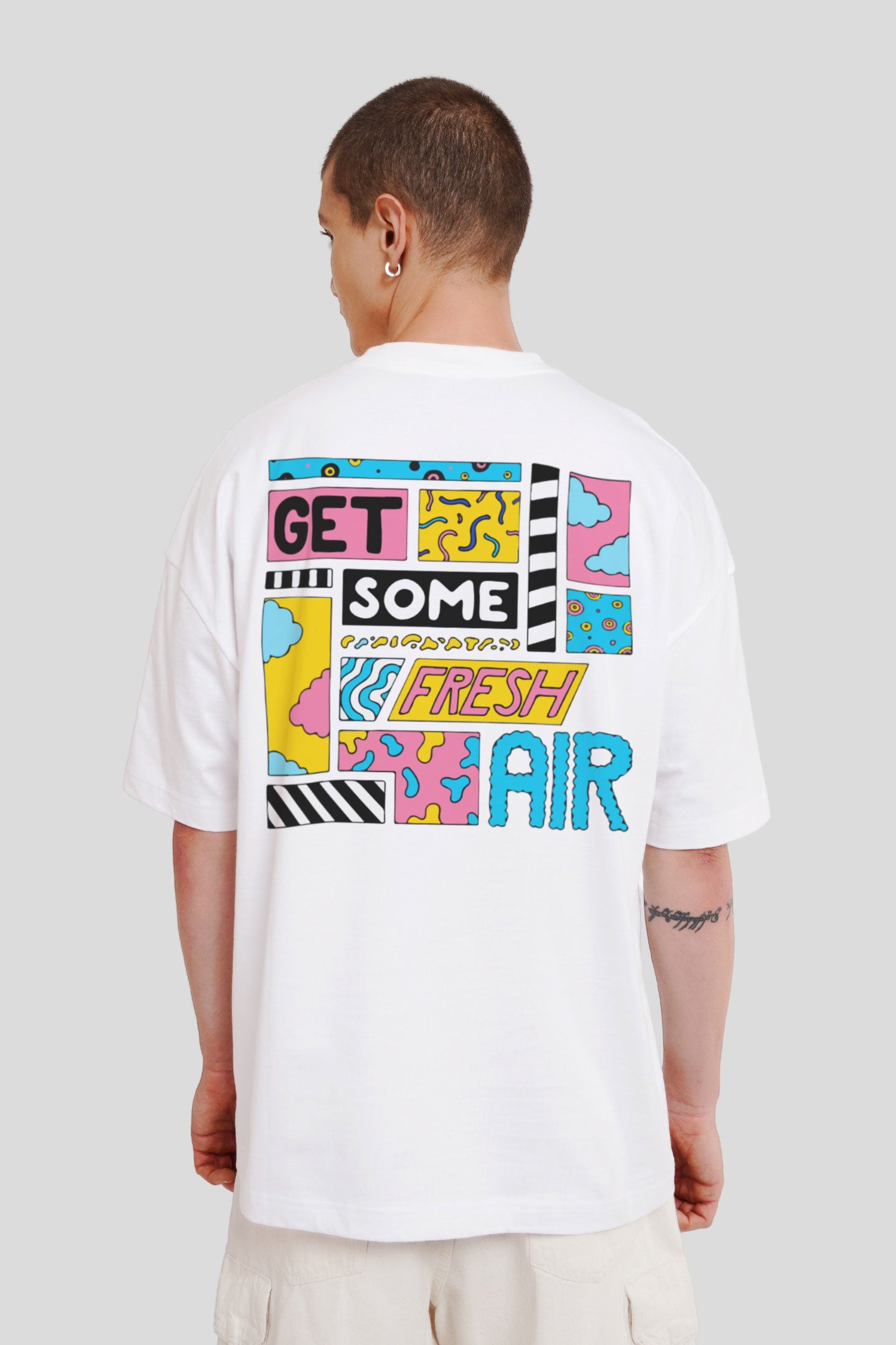 Pop Art Vibes White Printed T-Shirt