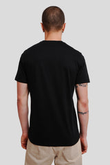 Aloha Black Printed T Shirt Men Regular Fit With Front Design Pic 2