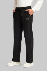 Black Cotton Joggers Pic 5