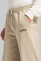 Beige Cotton Joggers Pic 6