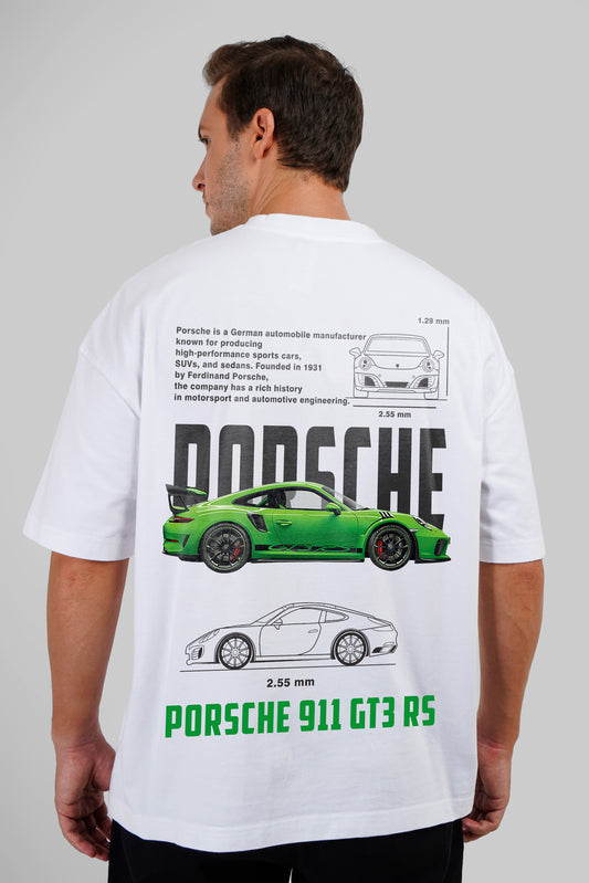 911 Porsche GT White Baggy Fit T-Shirt Men