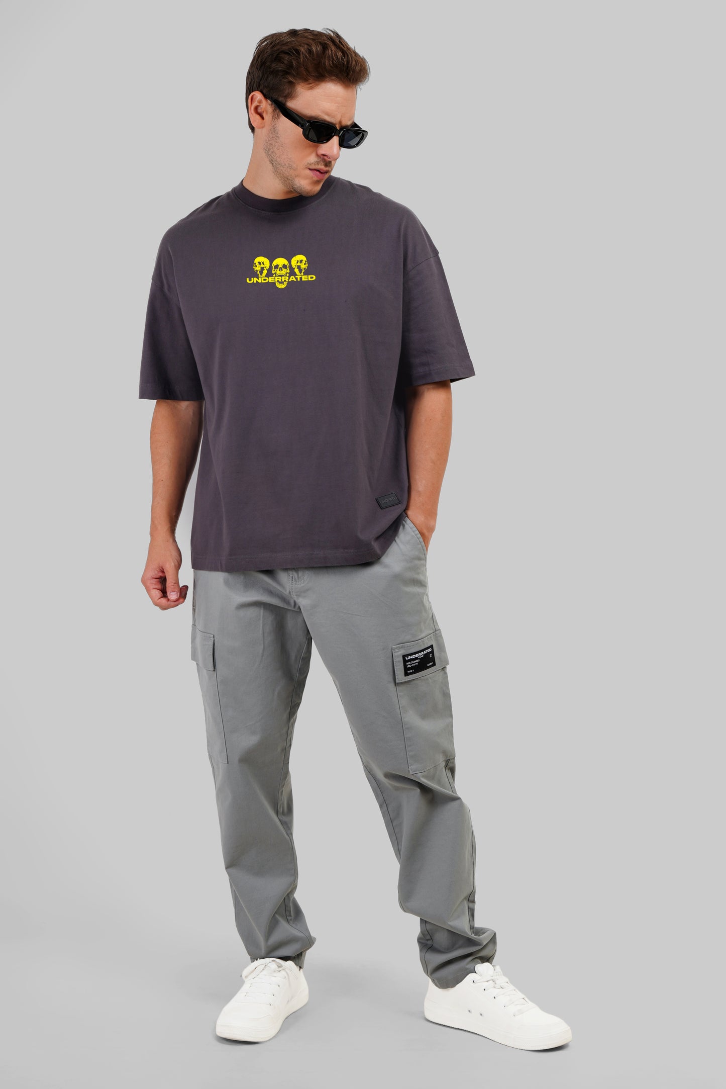 Bone Chilling Brotherhood Dark Grey Baggy Fit T-Shirt Men Pic 3