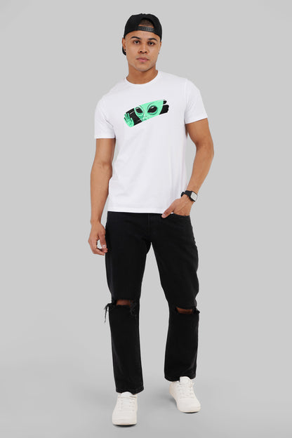 Aliens White Regular Fit T-Shirt Men