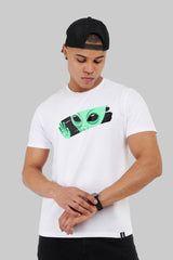 Aliens White Regular Fit T-Shirt Men