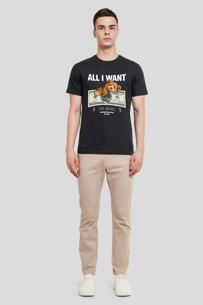 All I Want Black Printed Regular T-Shirt