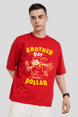 Another Day Another Dollar Red Printed T-Shirt