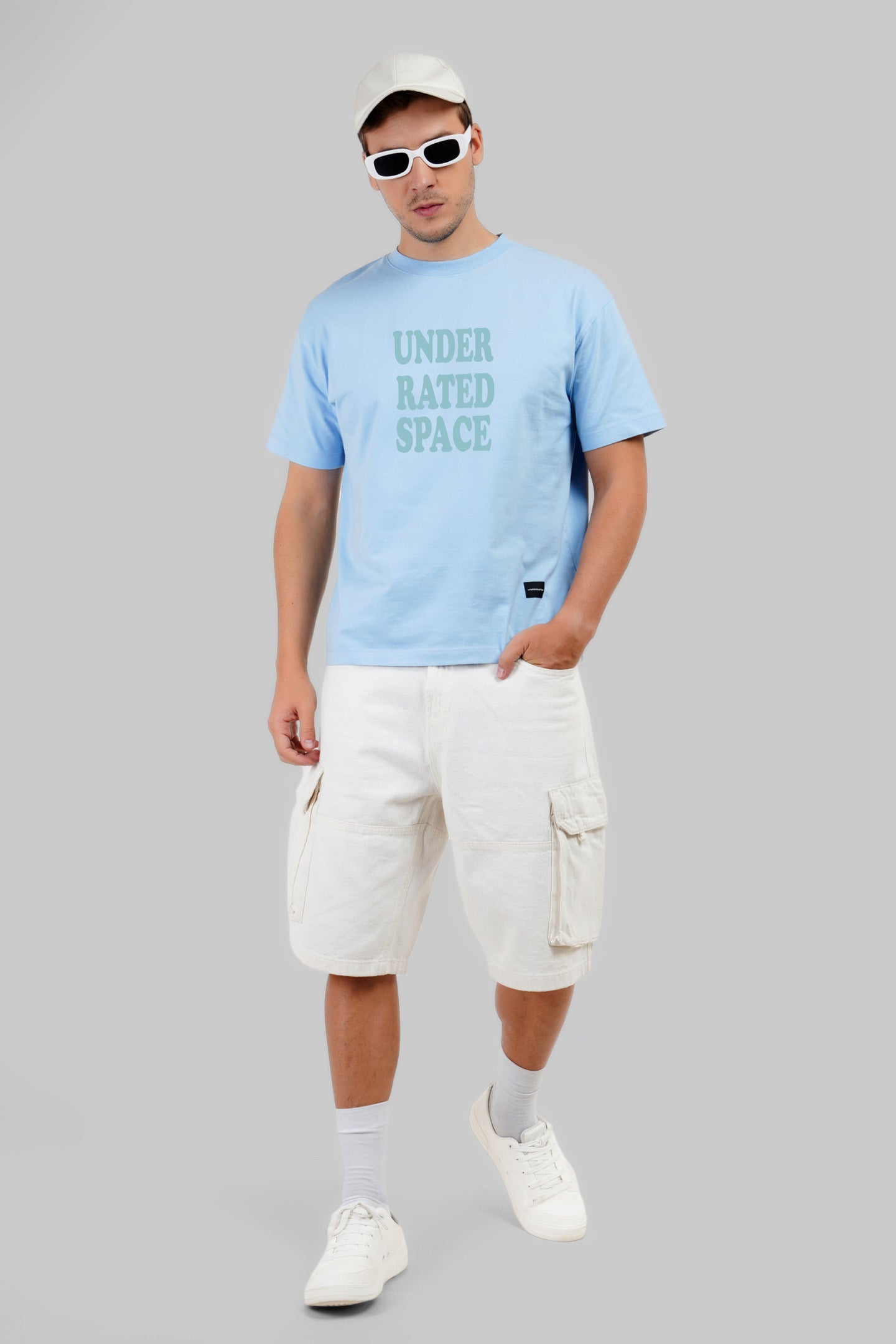 Astroworld Powder Blue Oversized Fit T-Shirt Men