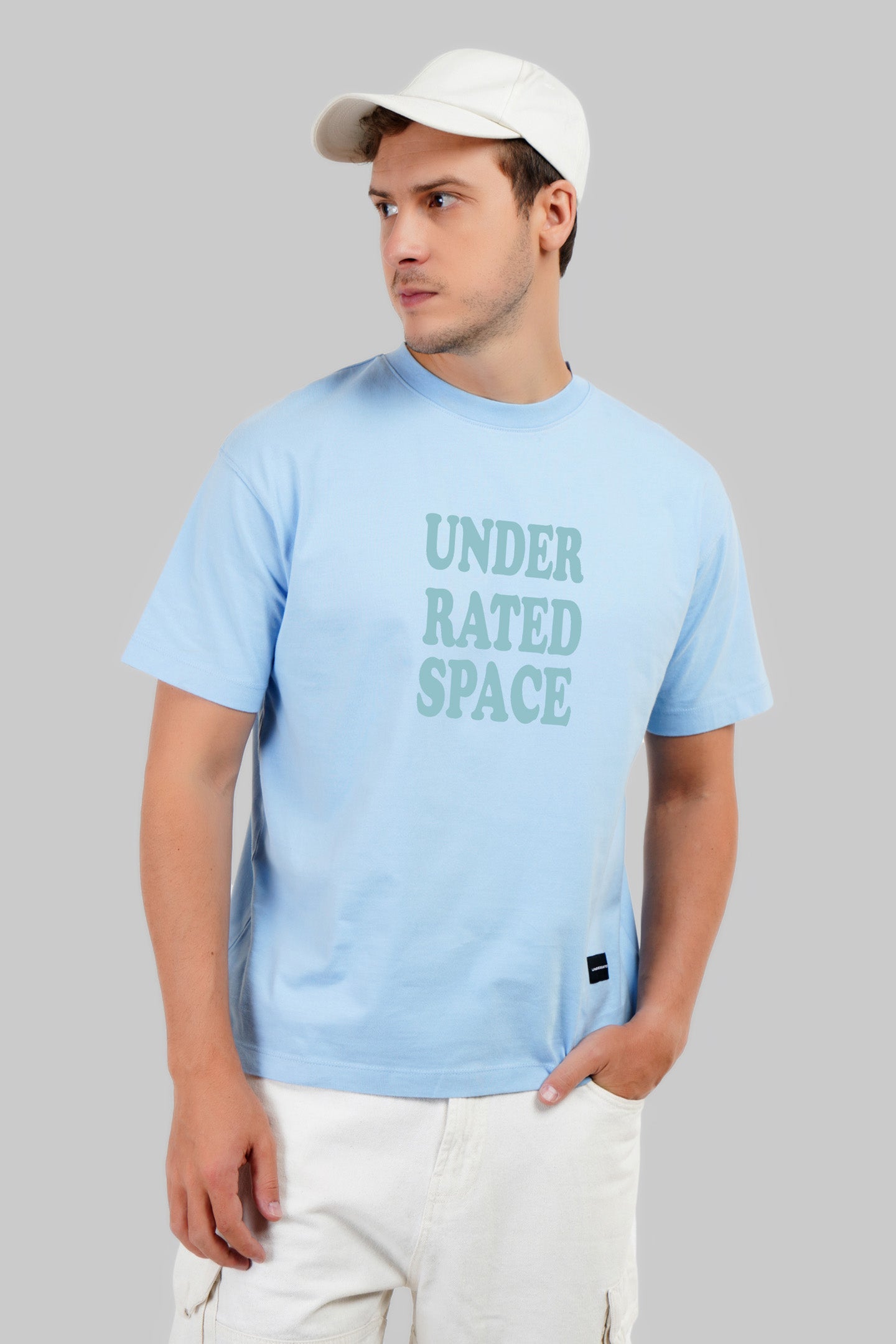 Astroworld Powder Blue Oversized Fit T-Shirt Men