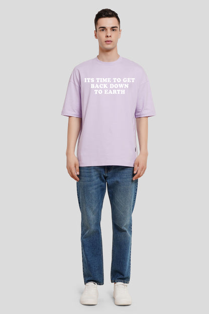 Down To Earth Lilac Baggy Fit T-Shirt Men