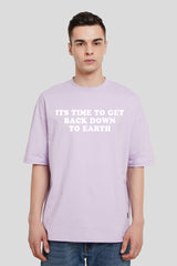 Down To Earth Lilac Baggy Fit T-Shirt Men