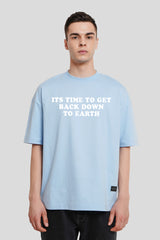 Down To Earth Powder Blue Baggy Fit T-Shirt Men