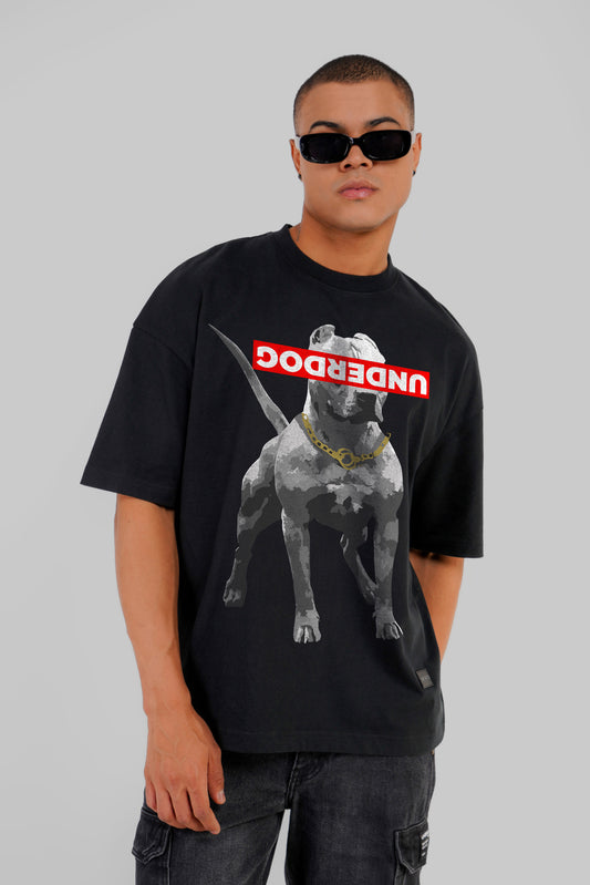 Underdog Black Printed T-Shirt Men Baggy Fit Pic 1