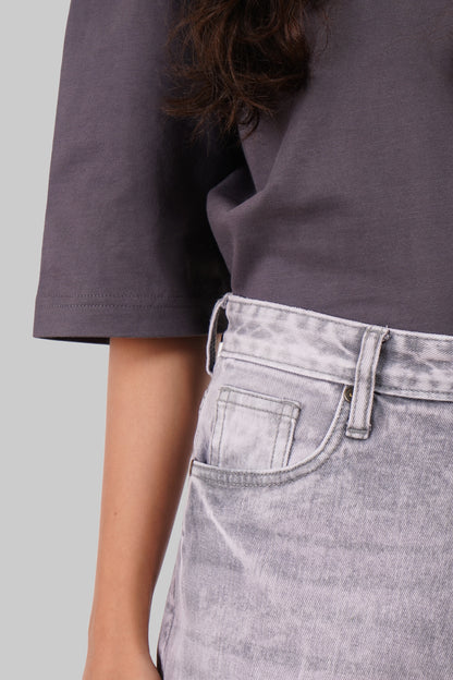 Light Grey High Rise Baggy Women Jeans