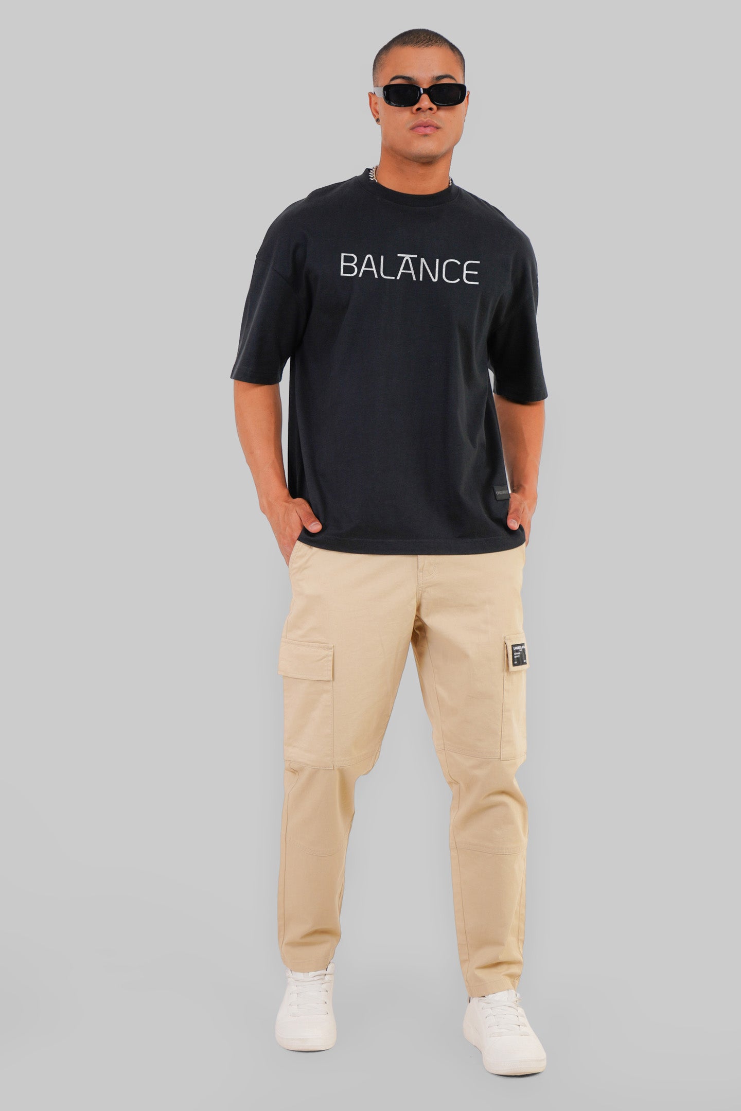 Balance Black Baggy Fit T-Shirt Men