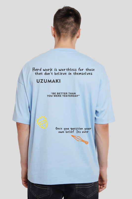 Uzumaki Powder Blue Baggy Fit T-Shirt Men