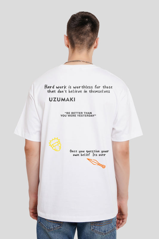 Uzumaki White Oversized Fit T-Shirt Men