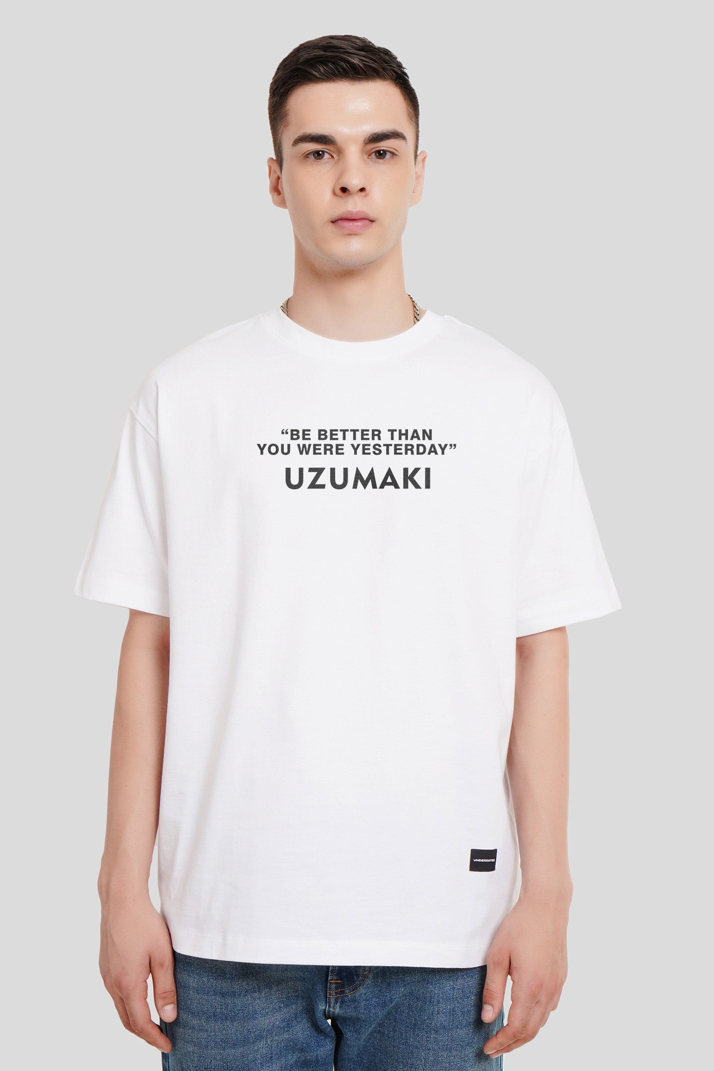 Uzumaki White Oversized Fit T-Shirt Men