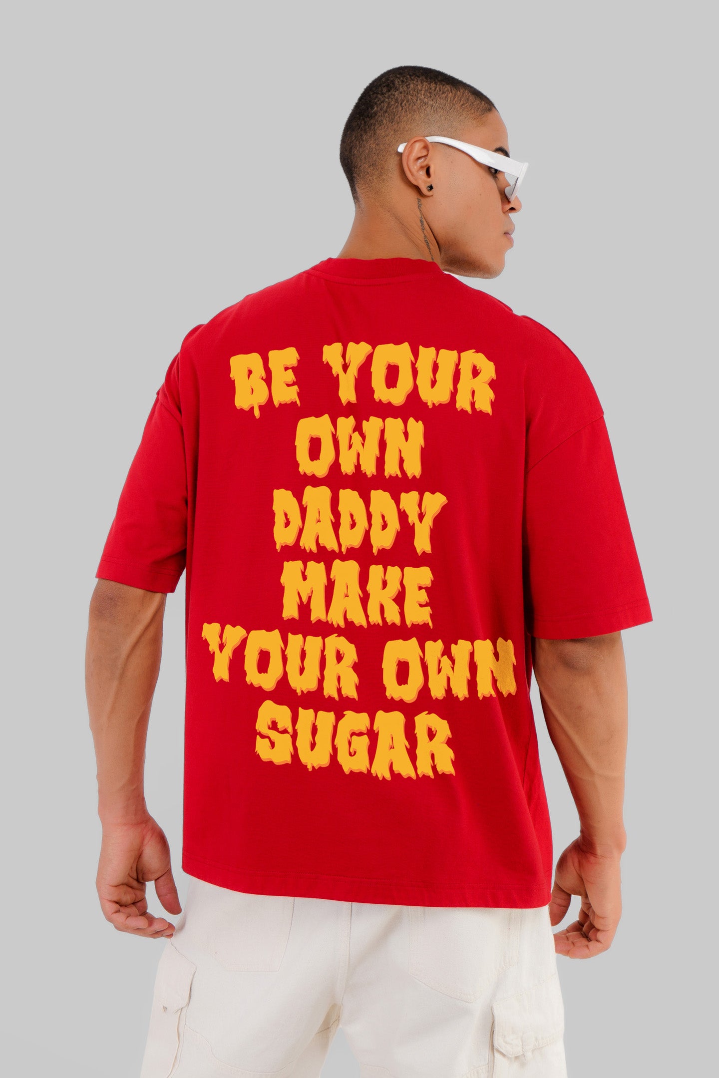 Be Your Own Daddy Red Baggy Fit T-Shirt Men