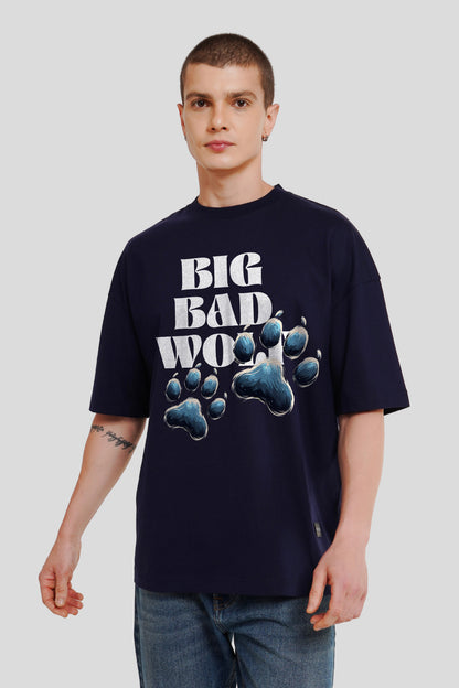 Big Bad Wolf Navy Blue Baggy Fit T-Shirt Men