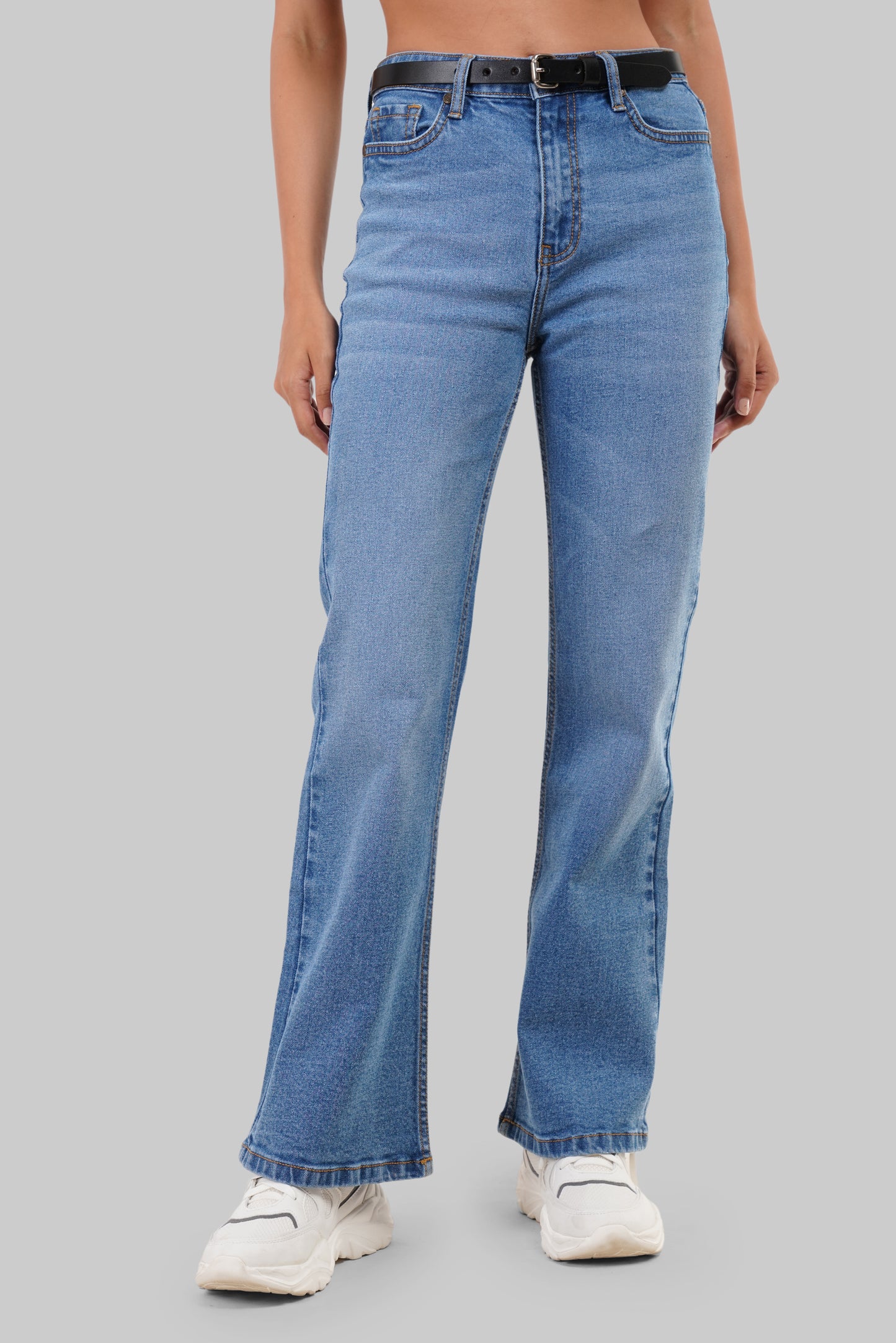 Blue High Rise Bootcut Women Jeans