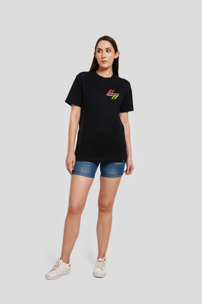 Neon Pocket Black Printed Boyfriend T-Shirt