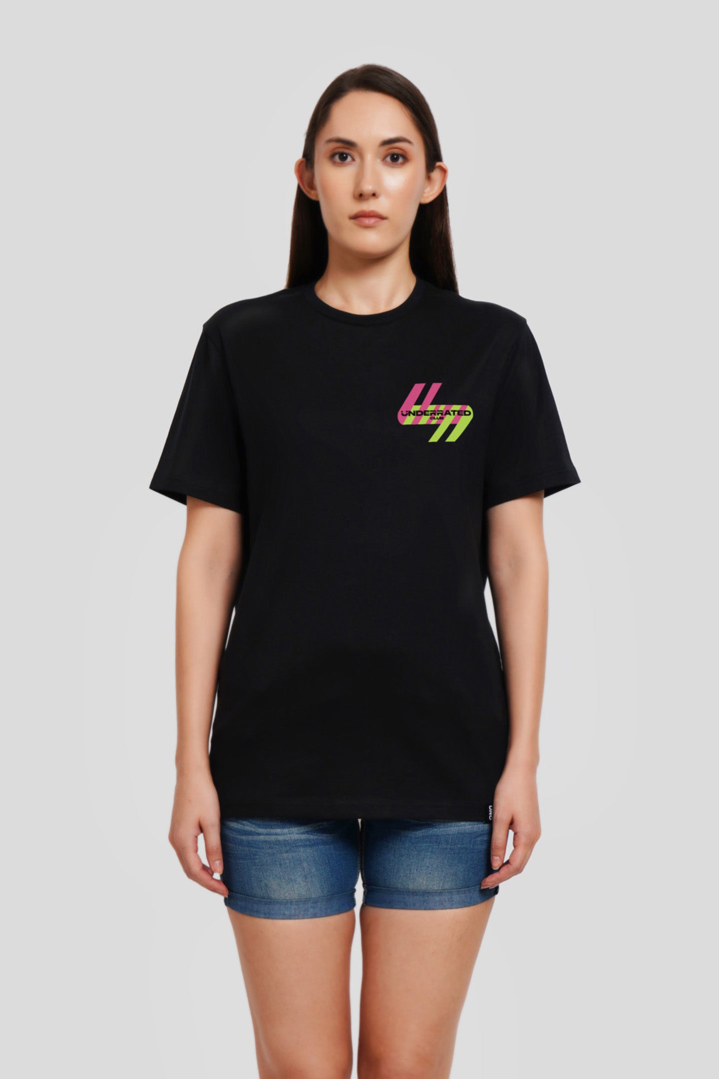 Neon Pocket Black Printed Boyfriend T-Shirt