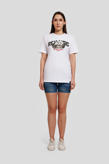 Realistic White Printed T-Shirt