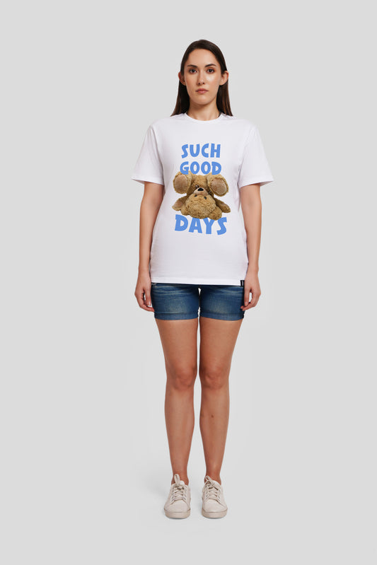 Such Good Days White Printed T-Shirt