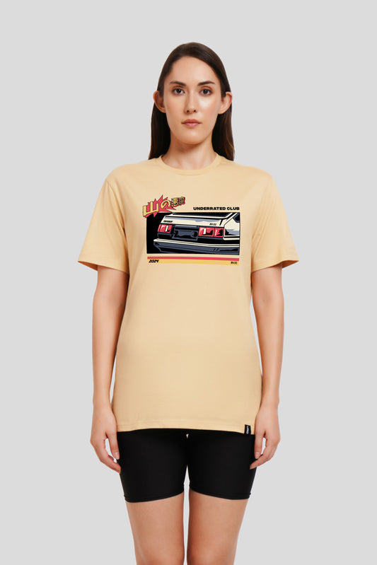 Rally Racer Beige Printed T-Shirt