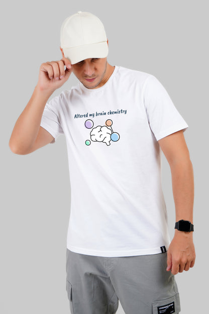 Brain Chemistry White Regular Fit T-Shirt Men Pic 1