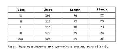 Size Chart of Men Regular Fit Shirt Half Sleeves in cm