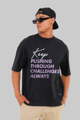 Challenges Black Baggy Fit T-Shirt Men