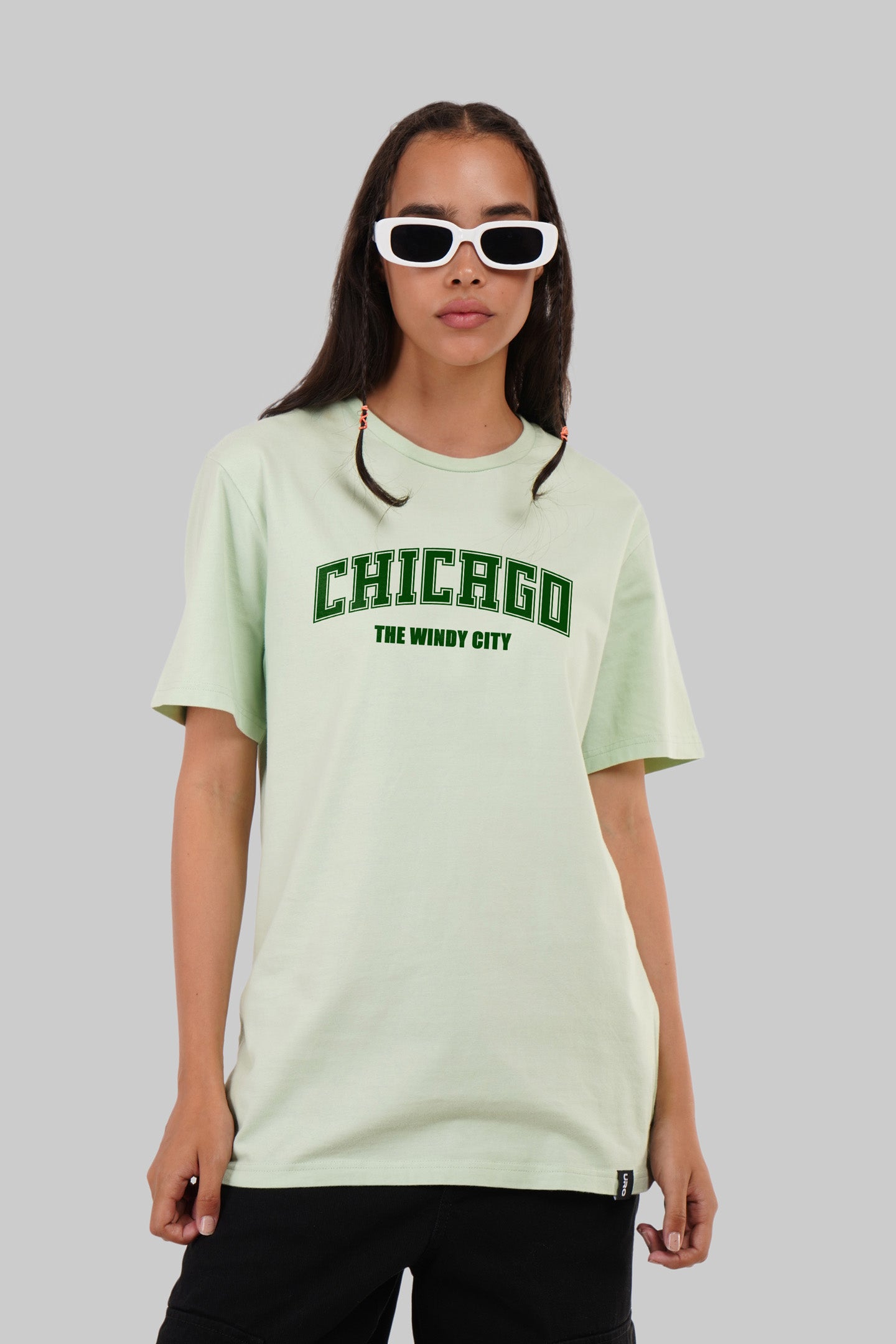 Chicago The Windy City Pastel Green Boyfriend Fit T-Shirt Women