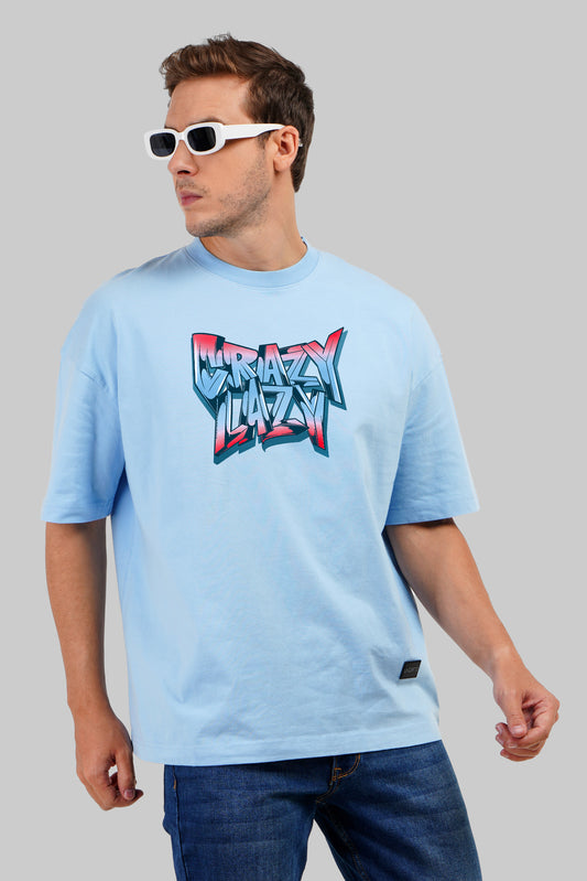 Crazy Lazy Powder Blue Baggy Fit T-Shirt Men Pic 1