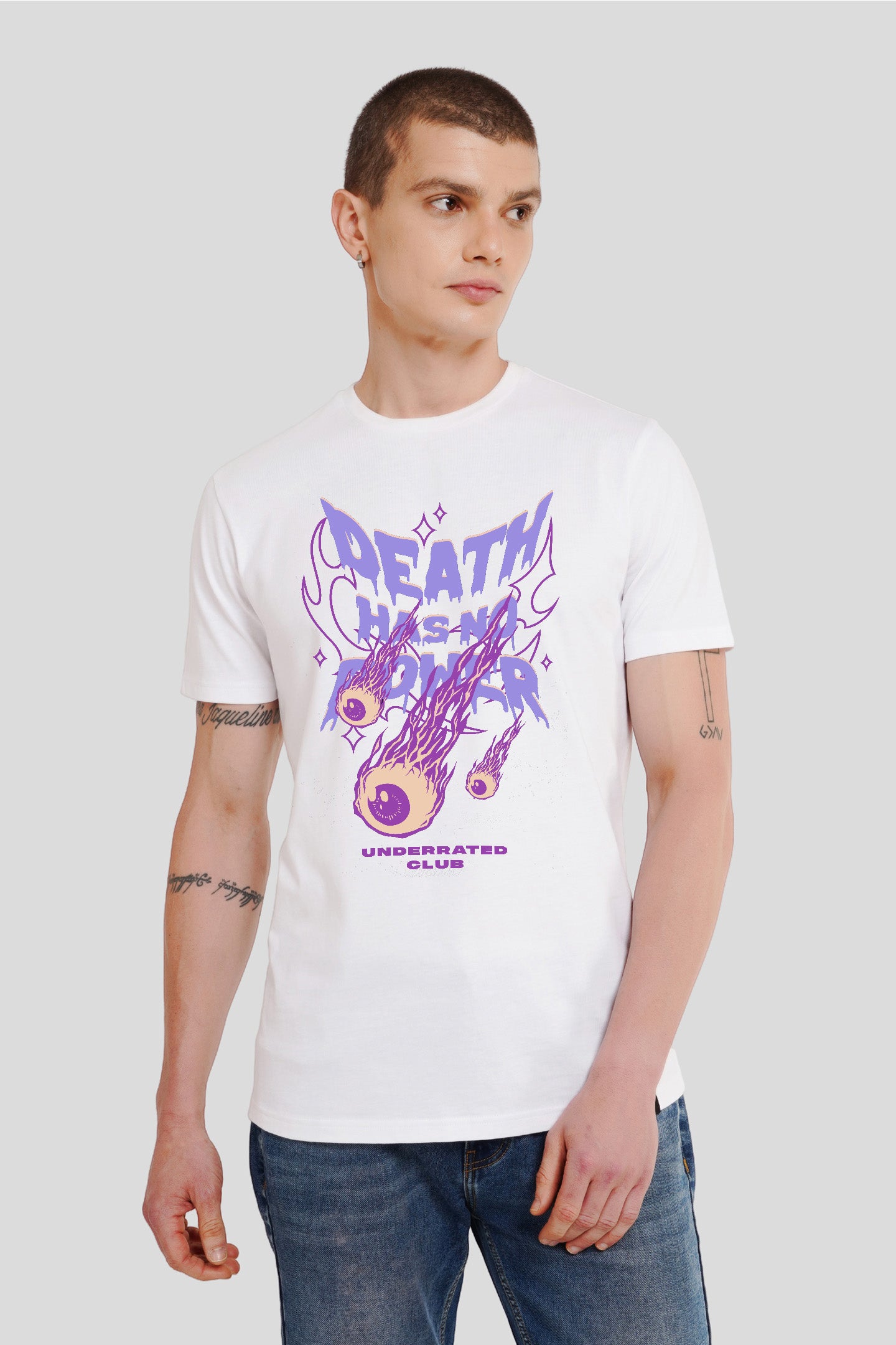 Death Has No Power White Printed T-Shirt