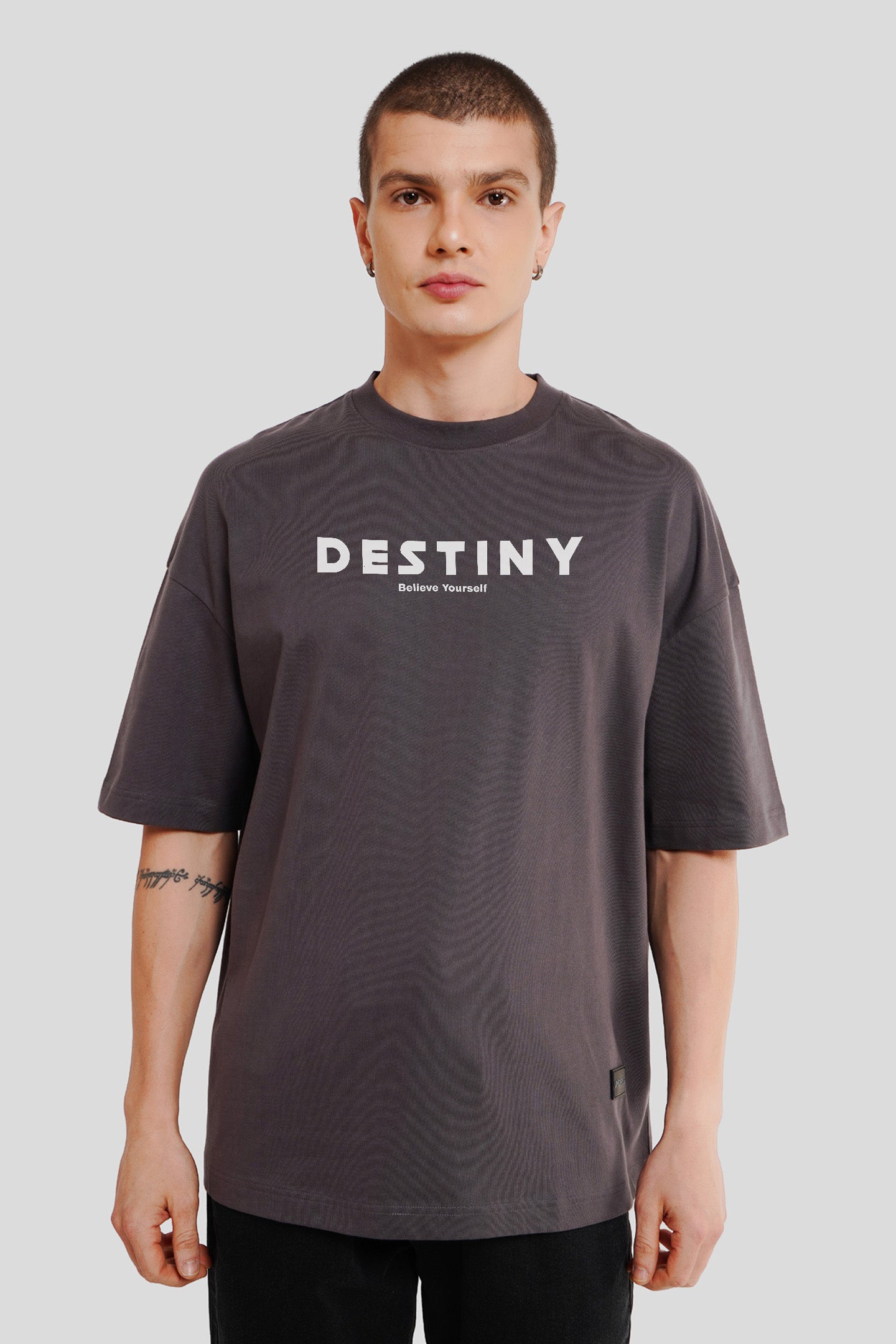 Destiny Dark Grey Printed T-Shirt