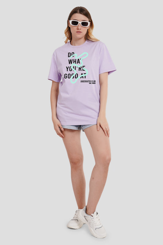 Do What You Are Good At Lilac Boyfriend Fit T-Shirt Women Pic 1