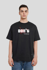 Don't Underestimate Me Black Oversized Fit T-Shirt Men