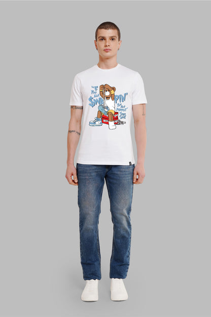 Lil' Bear, Big Dreams White Printed T-Shirt