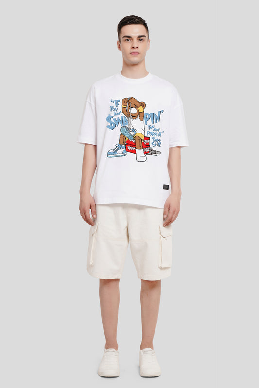 Lil' Bear, Big Dreams White Printed T-Shirt