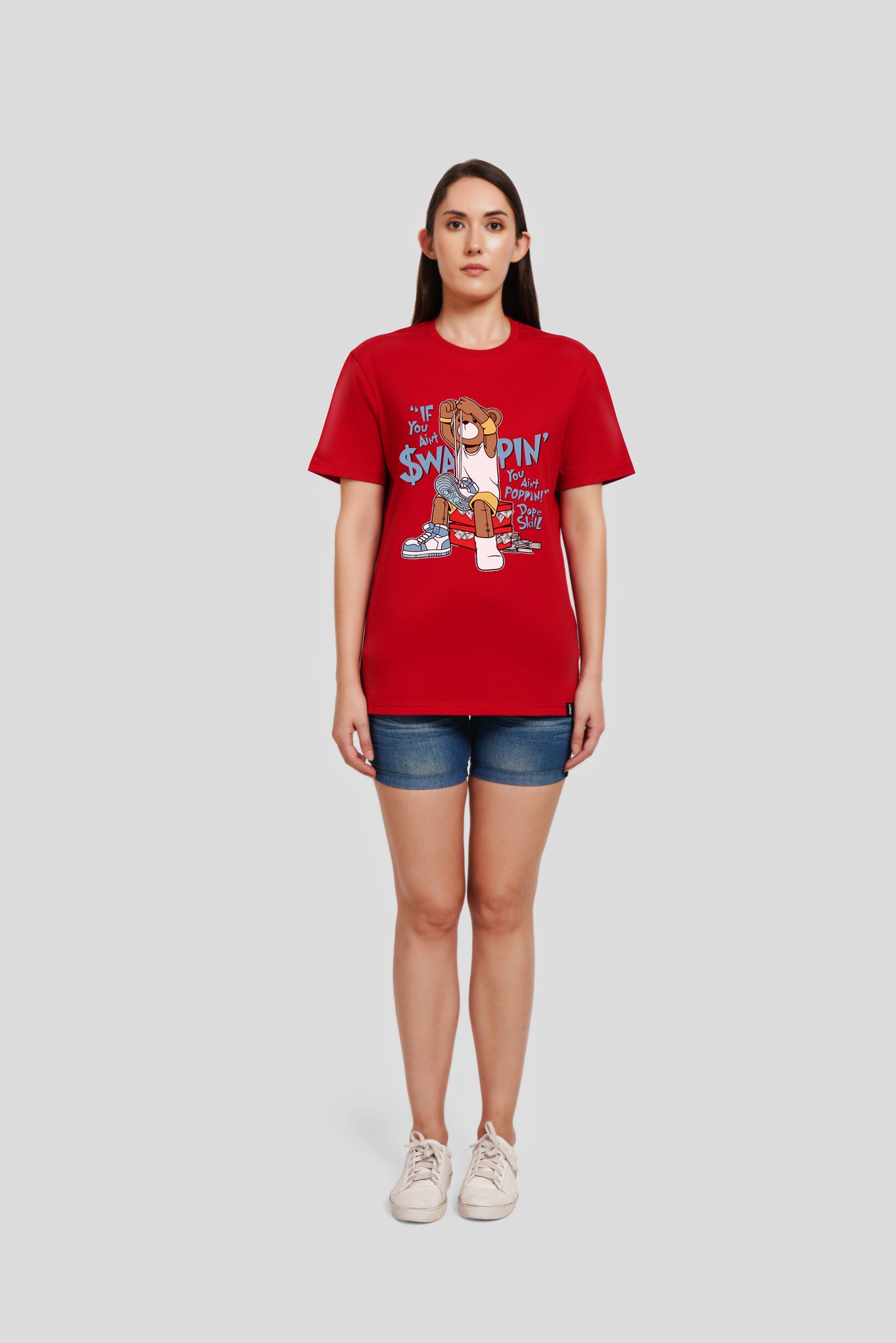 Lil' Bear, Big Dreams Red Printed T-Shirt