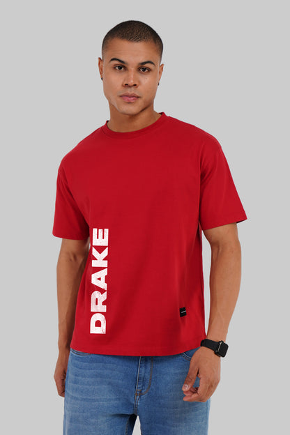 Drake Red Oversized Fit T-Shirt Men Pic 2