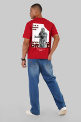 Drake Red Oversized Fit T-Shirt Men Pic 4